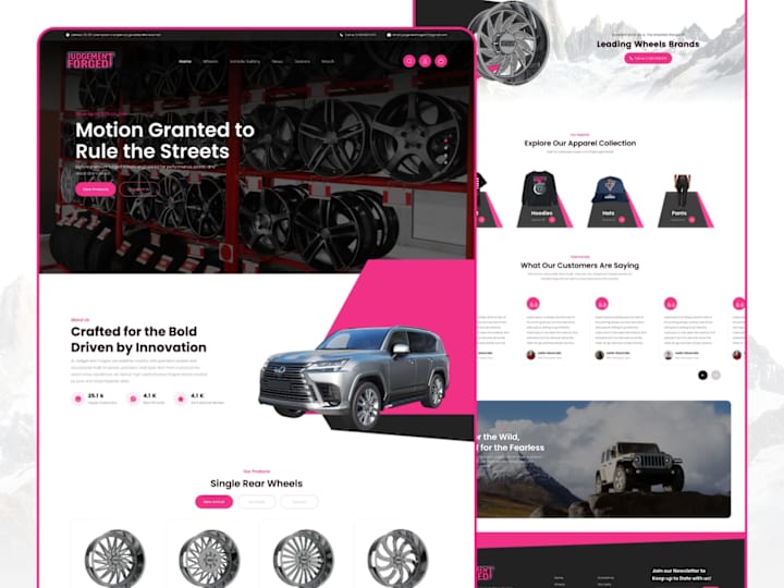 Cover image for Judgement Forged – Automotive Wheels & Apparel Ecommerce UI