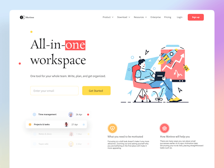 Cover image for Motivee - Landing Page | UI/UX Design