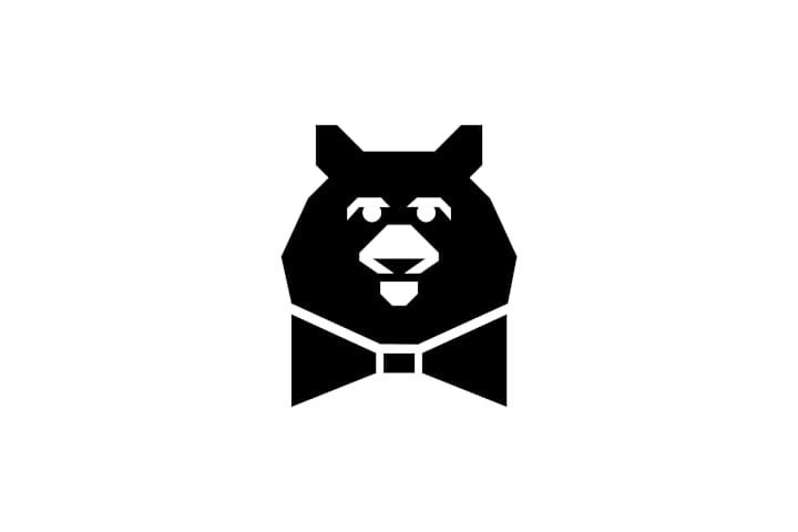 Cover image for Bear in tuxedo, custom logo