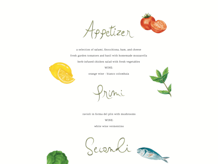 Cover image for Event menu card