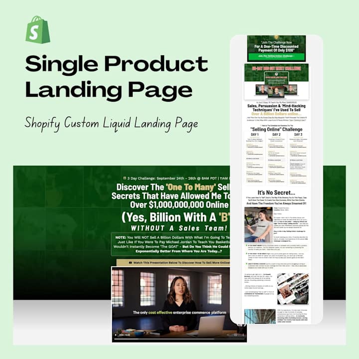 Cover image for Single Product Shopify Landing Page