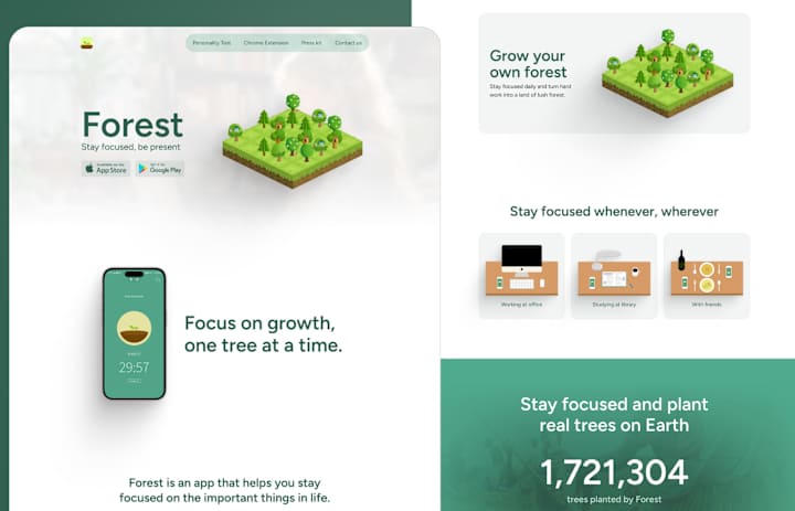 Cover image for Forest App | Landing Page