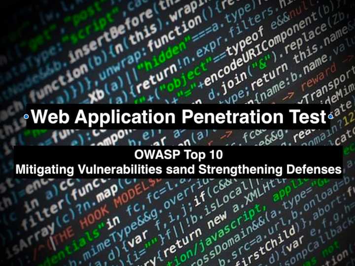 Cover image for Web App Penetration Test (OWASP TOP 10) with a report.