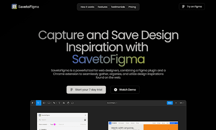 Cover image for SaveToFigma - Figma plugin to collect design inspiration