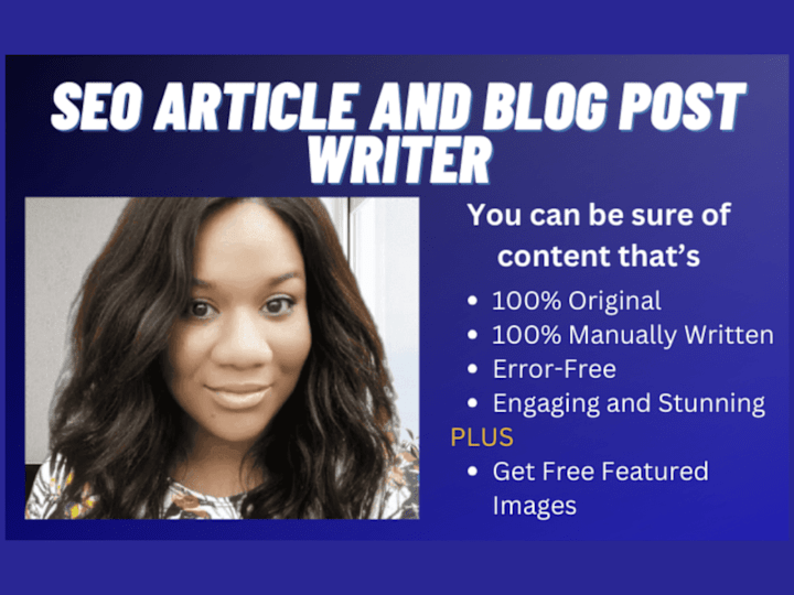 Cover image for I'll write SEO-friendly articles and blog posts with photos.