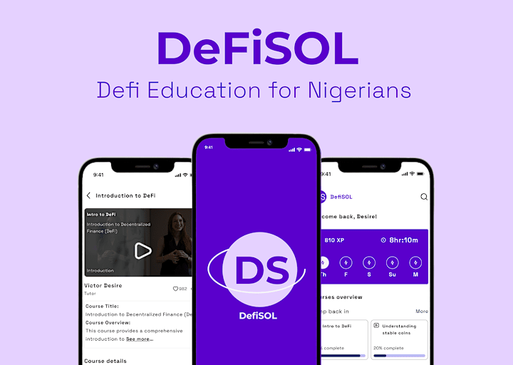 Cover image for DeFiSOL - DeFi Education app for Nigerians :: Behance