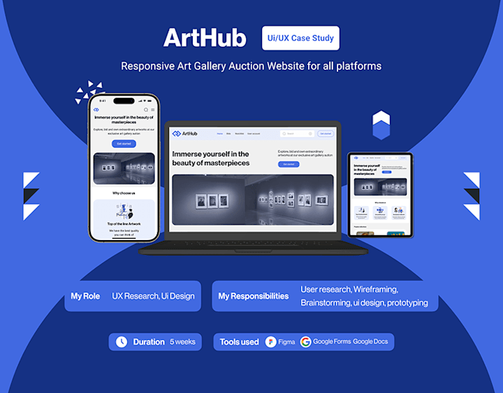 Cover image for ArtHub; Responsive Art Auction website Case Study :: Behance