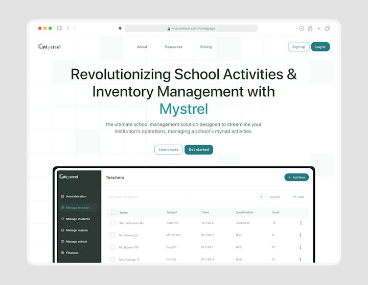Cover image for School management website :: Behance