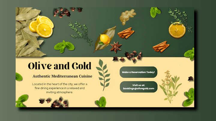 Cover image for Olive and Gold: Authentic Mediterranean Cuisine