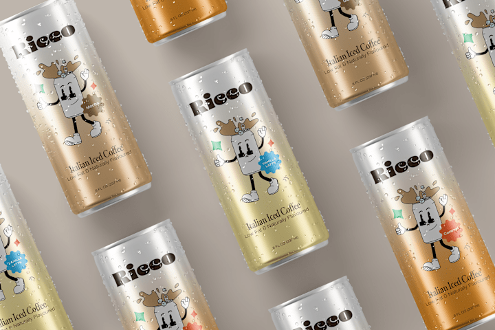 Cover image for Can & Logo design for "Ricco" Italian iced coffee