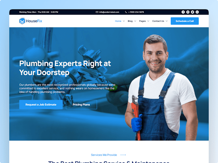 Cover image for Housefix - Handyman Website | Design and Webflow Development