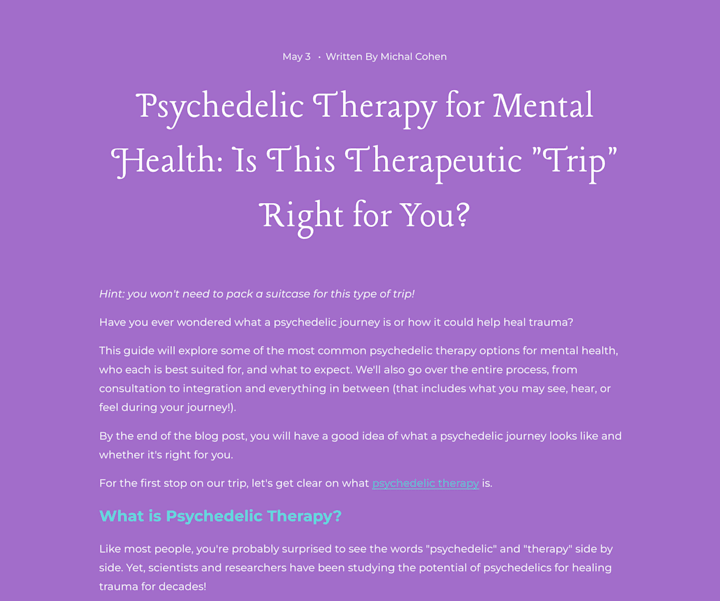 Cover image for Psychedelic Therapy - Longform SEO Blog