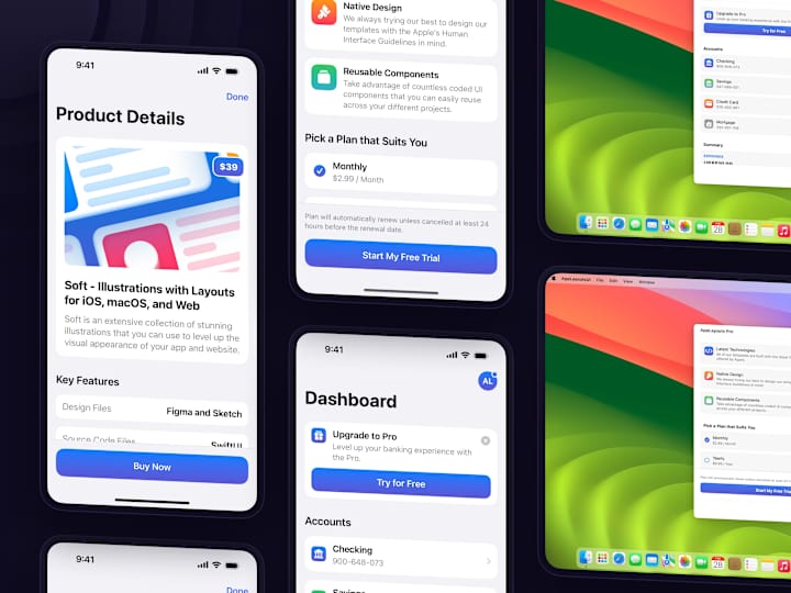 Cover image for AppLayoutsUI - SwiftUI Components Library for iOS and macOS