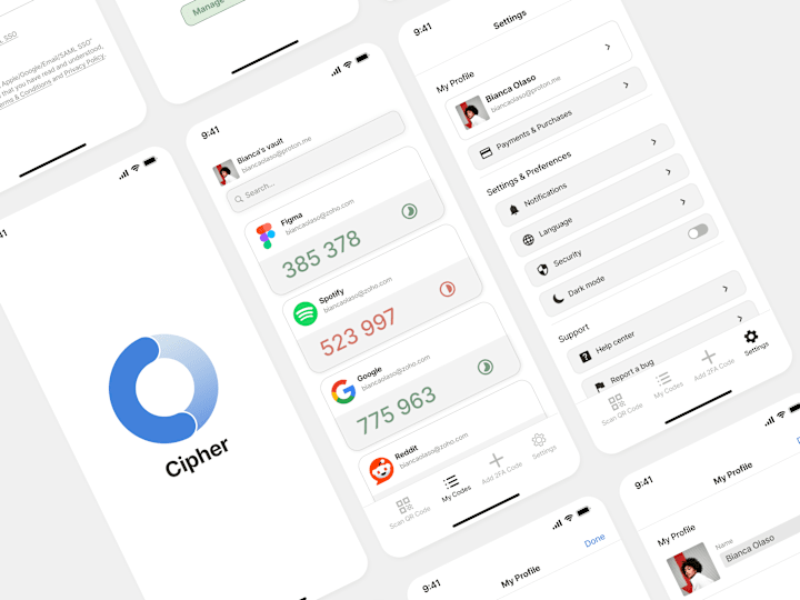 Cover image for Cipher Authenticator App | UI Design