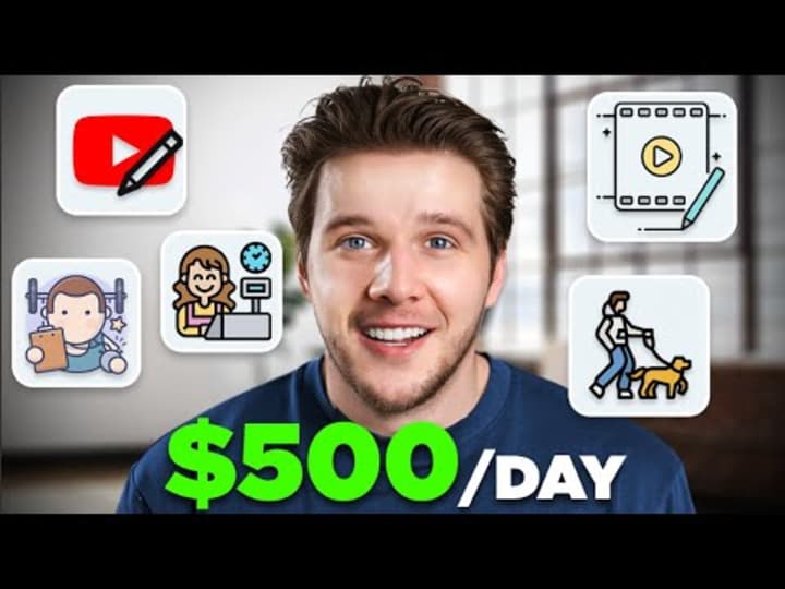 Cover image for 5 Best Side Hustles 2023 ($500/Day) - YouTube