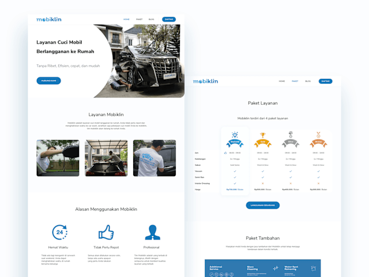 Cover image for Mobiklin - Car Wash Startup Landing Page