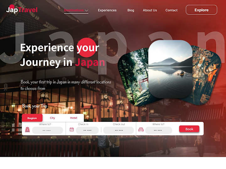 Cover image for Japtravel Japanese Travel Website :: Behance