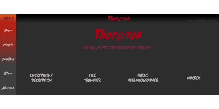 Cover image for thoryvos: The All Python, All In One Cryptographic Toolkit 