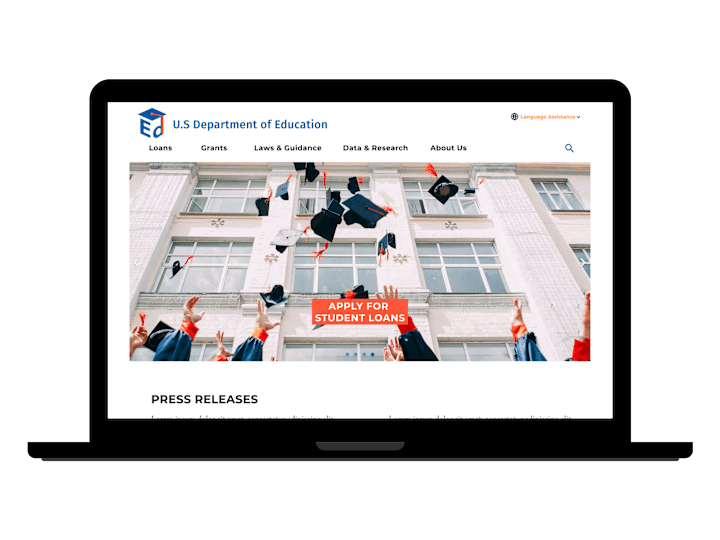 Cover image for US Dept. of Education Website Re-design