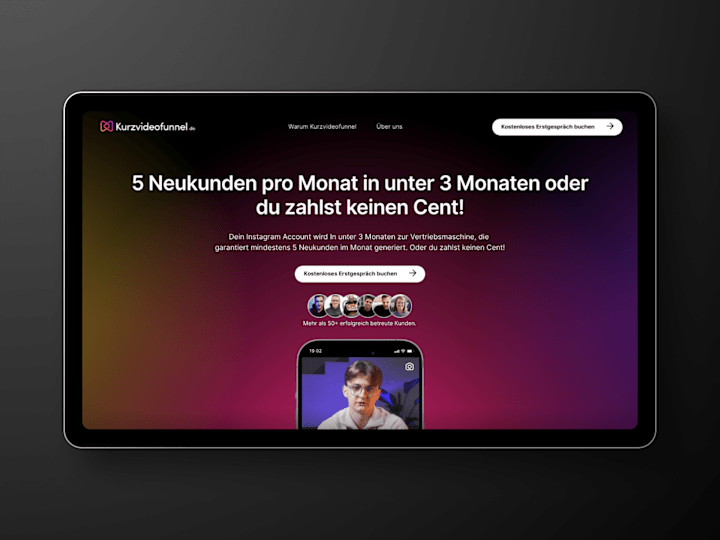 Cover image for "Kurzvideofunnel" Client Framer Website