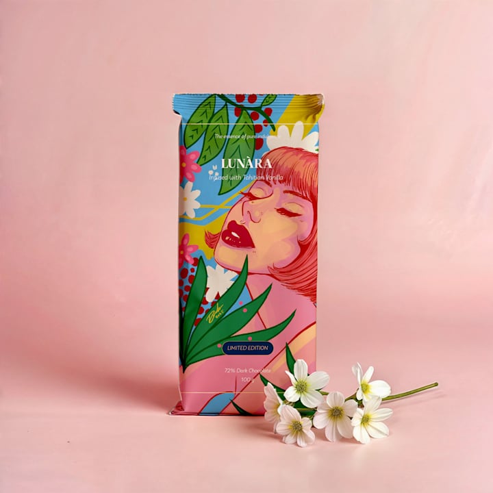 Cover image for LUNARA Chocolate Bar Packaging Illustration