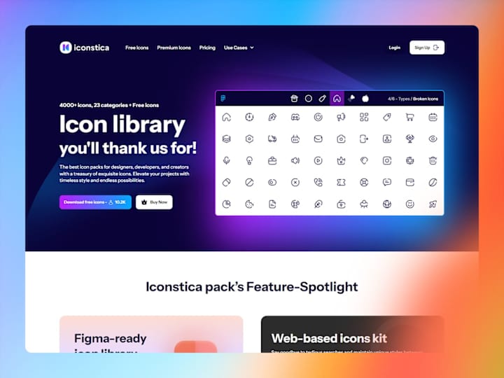 Cover image for Webflow Development for Iconstica Icon Library