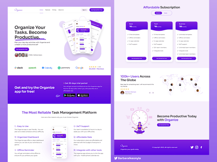 Cover image for Task Management Landing Page