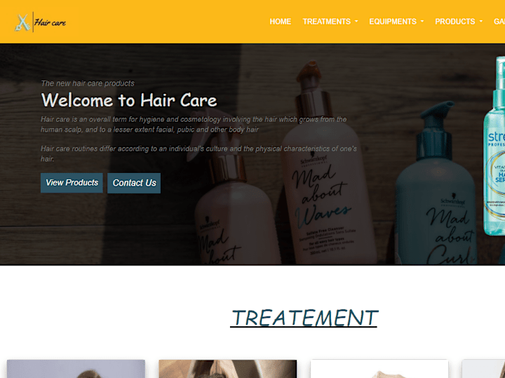 Cover image for Hair Care Website
