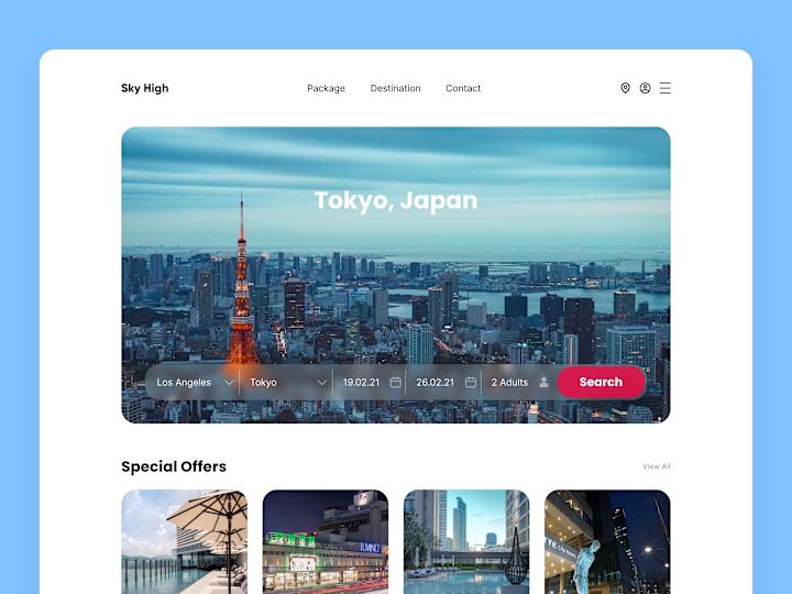 Cover image for Sky High - travel agency website