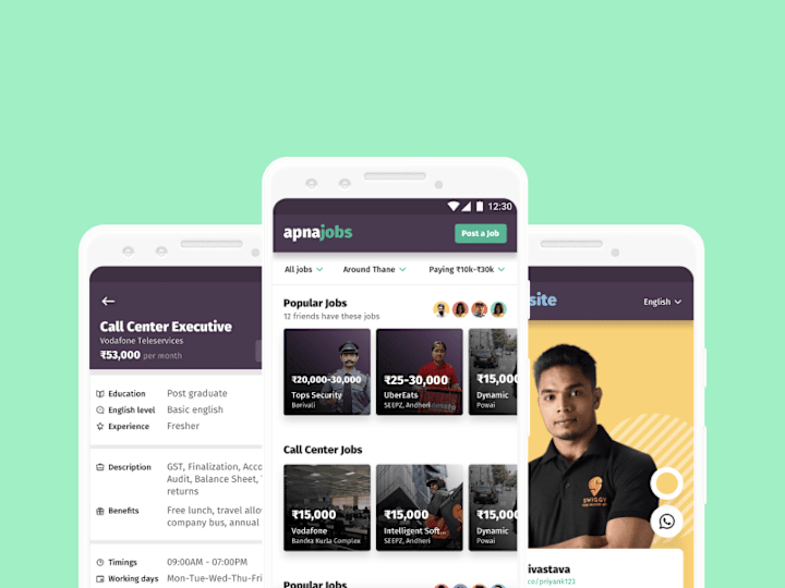 Cover image for ApnaJobs App UI Design