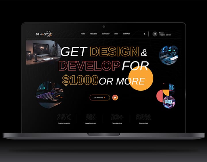 Cover image for Maddex Website UI Design