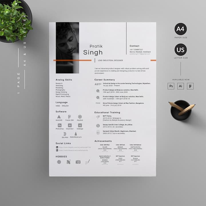 Cover image for Industrial Design Resume 