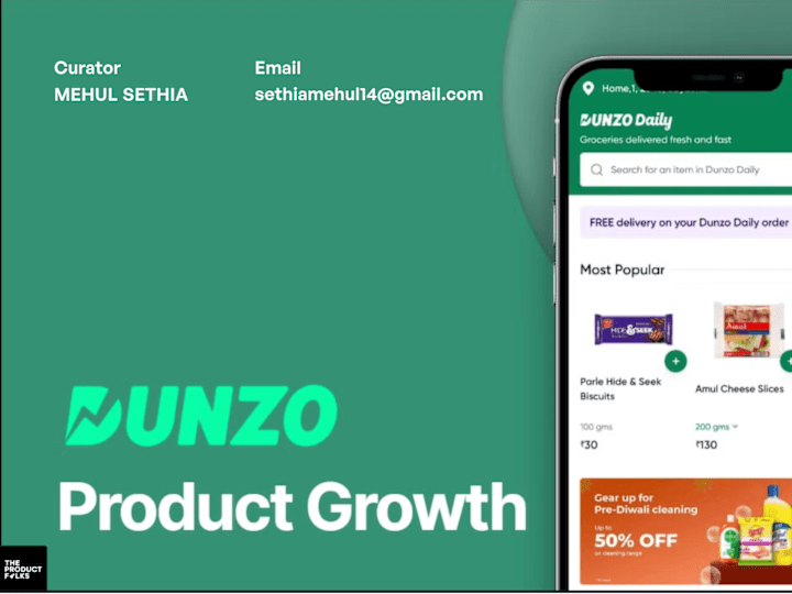 Cover image for CASE STUDY - DUNZO - PRODUCT GROWTH