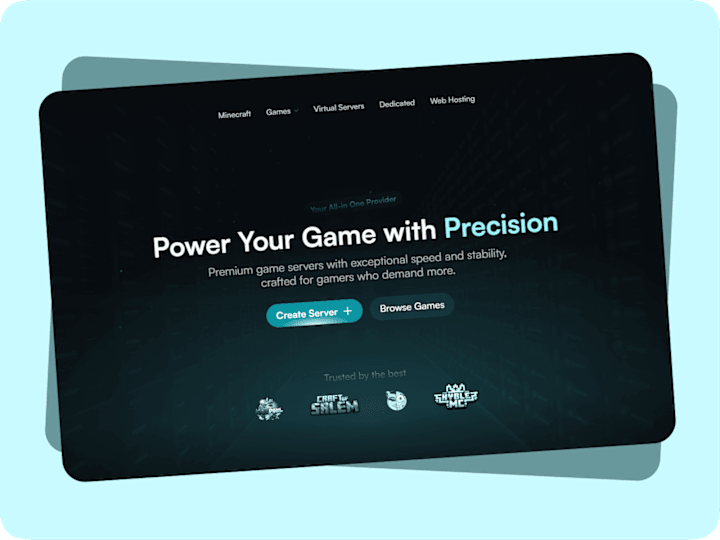 Cover image for Game Hosting Website ✦ Fully CMS Support ✦ Design & Development 