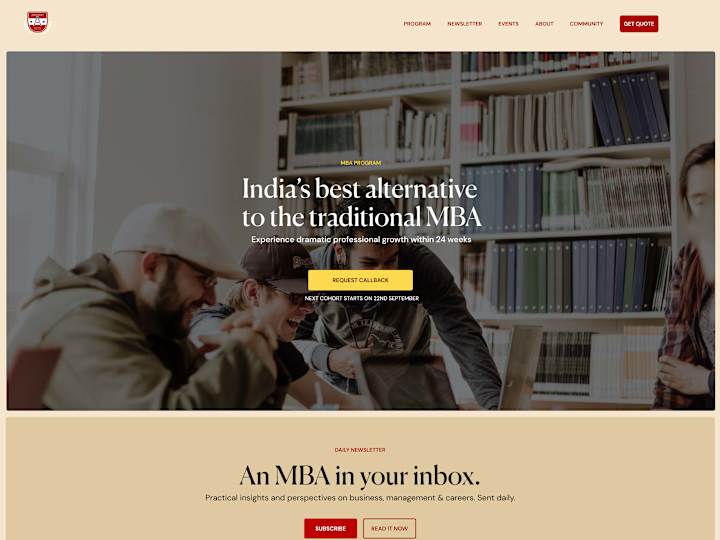 Cover image for Landing Page | MBA-bootcamp