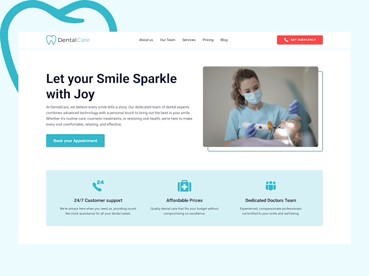 Cover image for PearlCare – Dental Clinic Website Template (Framer Development)