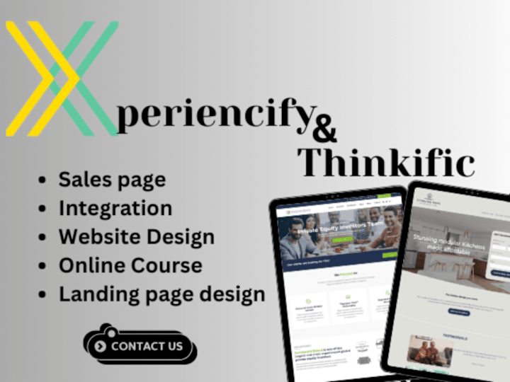 Cover image for I will do online course websites on xperiencify, thinkific, and 