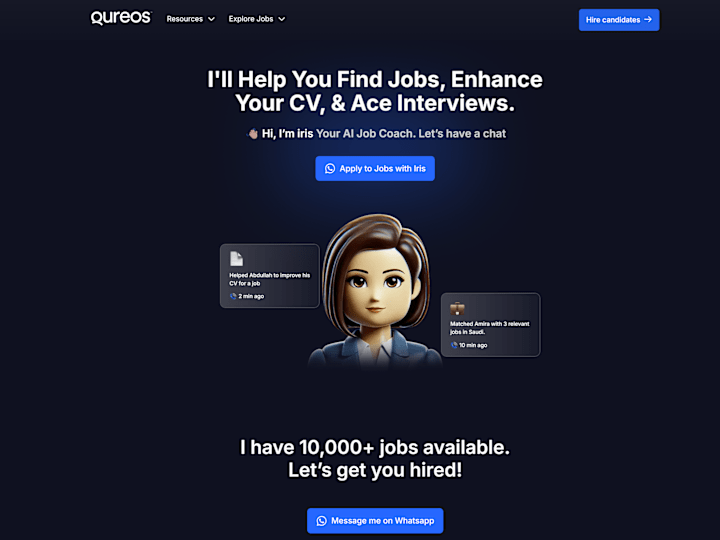 Cover image for Qureos | Your AI-Powered Job Coach - Iris