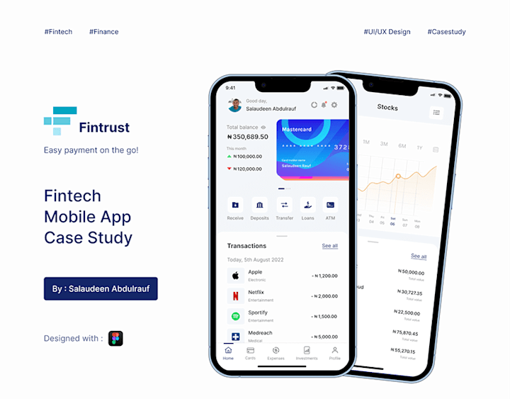 Cover image for Fintrust Mobile App Design | Images :: Behance