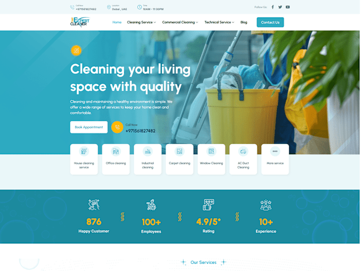 Cover image for Top Expert Cleaner - A cleaning service website in Dubai