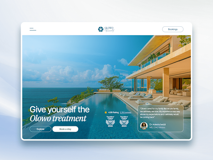 Cover image for Elevating Luxury Hospitality: Website for Olowo Resorts