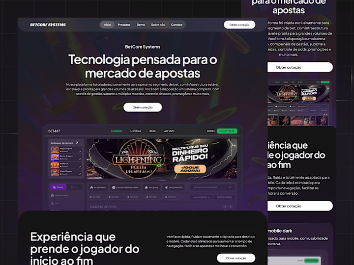 Cover image for BetCore Systems – Landing Page for a B2B Betting Platform