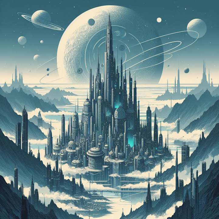 Cover image for AI Art - Alien city - Sci-fi