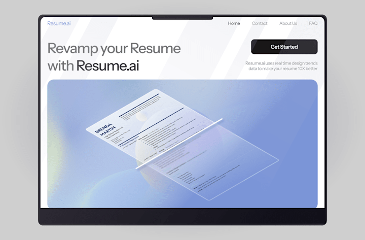 Cover image for Hero page for Resume AI Light Mode