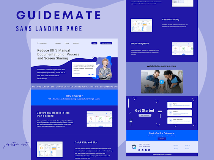 Cover image for SAAS Landing Page - Guidemate by Janetra Art on Dribbble