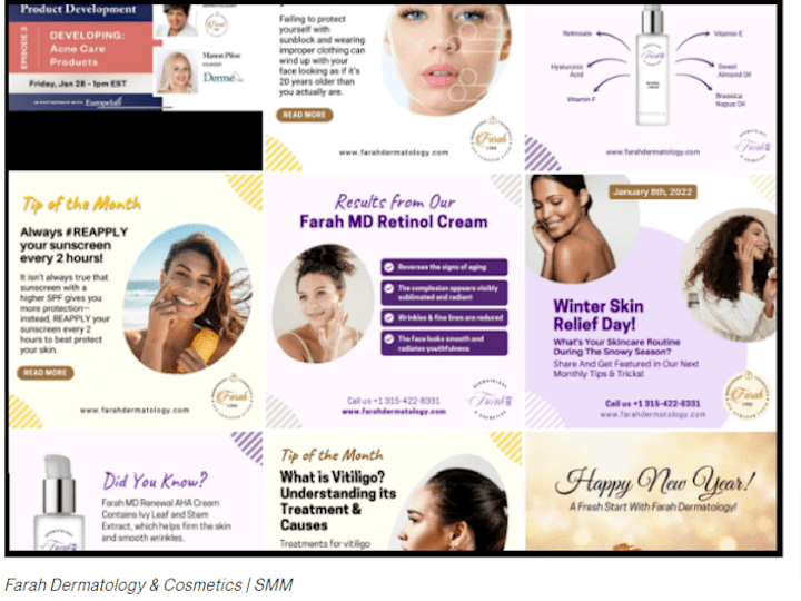 Cover image for Social Media Management for a Dermatology Brand.