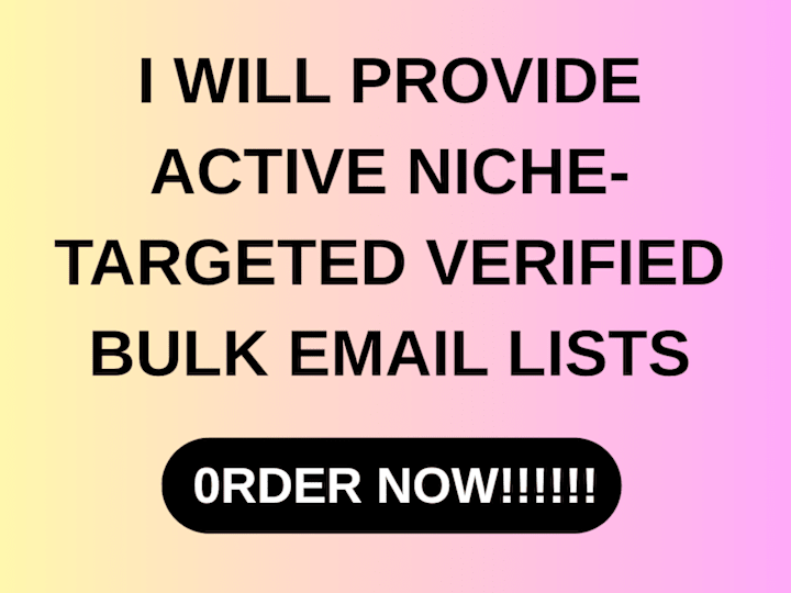 Cover image for I will provide active niche-targeted verified bulk email lists