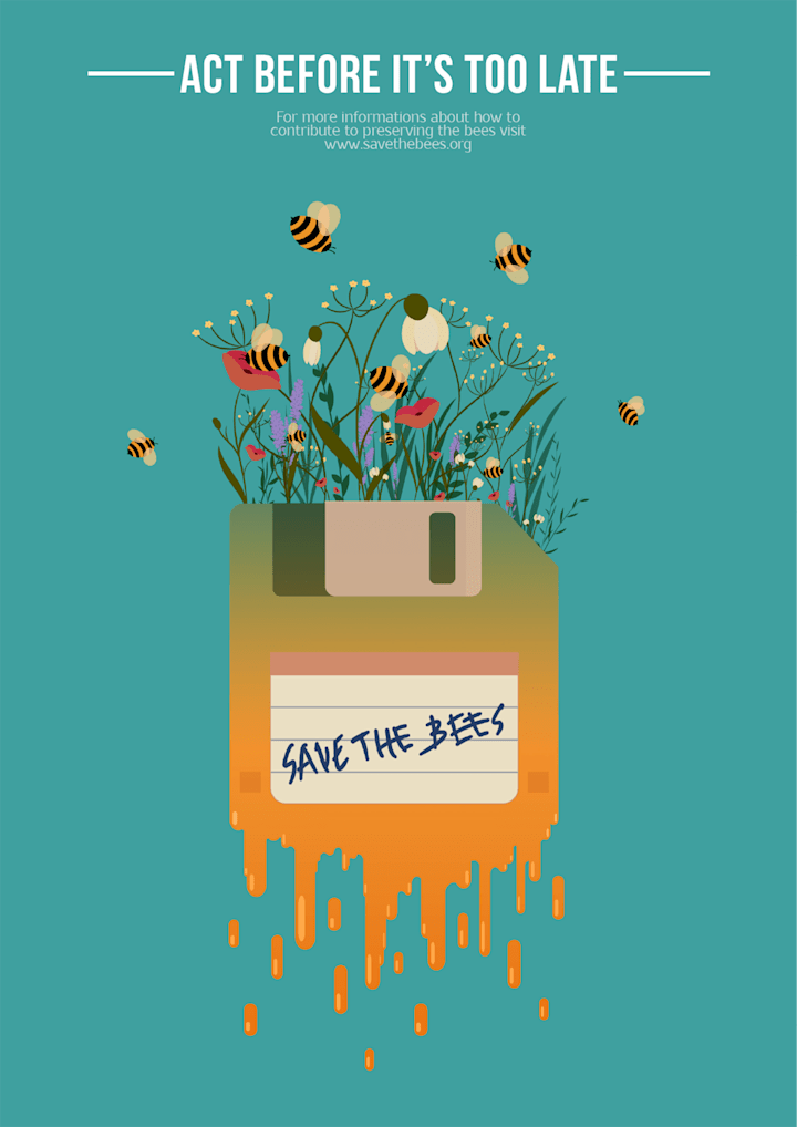 Cover image for Save the bees | Poster design 