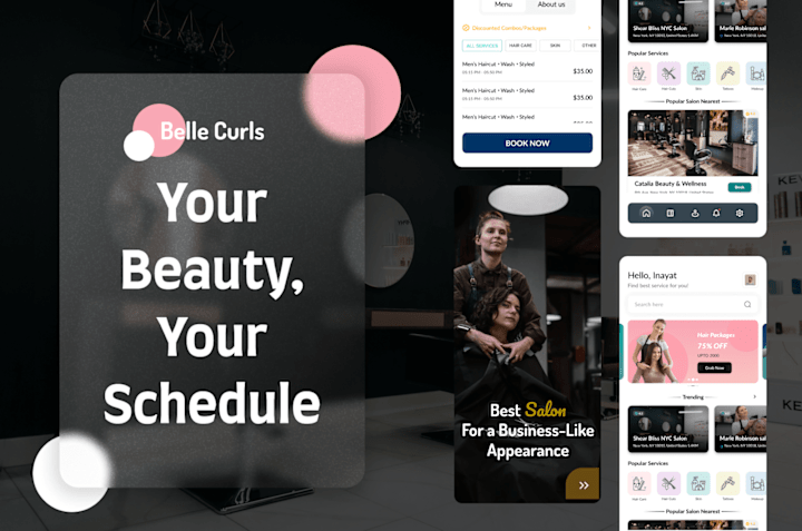 Cover image for Salon and Spa Booking mobile app I UX/UI Design