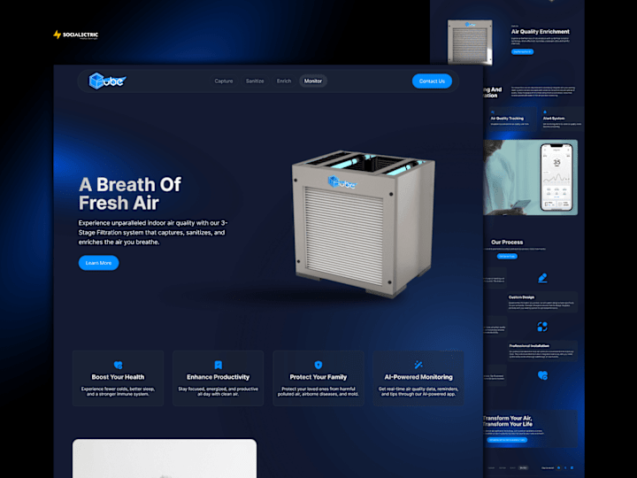 Cover image for TheCubeAir.com - Figma Design, Webflow Development